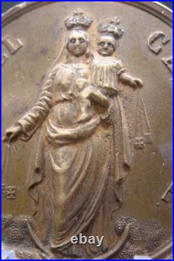 Antique B. V. M. Del Carmine Catholic Medal + SS. Sacramento Italy 19th C. Rare