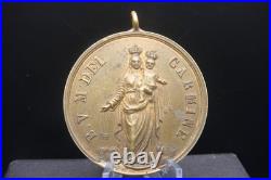 Antique B. V. M. Del Carmine Catholic Medal + SS. Sacramento Italy 19th C. Rare