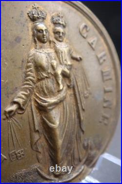 Antique B. V. M. Del Carmine Catholic Medal + SS. Sacramento Italy 19th C. Rare