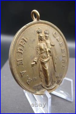Antique B. V. M. Del Carmine Catholic Medal + SS. Sacramento Italy 19th C. Rare
