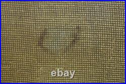 Antique BEADED NEEDLEPOINT Religious Christianity Handmade Framed ca. 1800s