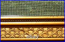 Antique BEADED NEEDLEPOINT Religious Christianity Handmade Framed ca. 1800s