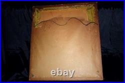 Antique BEADED NEEDLEPOINT Religious Christianity Handmade Framed ca. 1800s