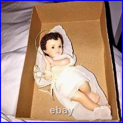 Antique Baby Jesus Poured Wax Doll Santos Creche Nativity Figure Xmas Ornament