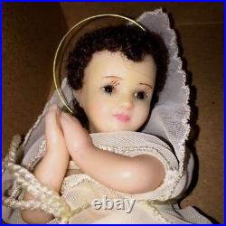 Antique Baby Jesus Poured Wax Doll Santos Creche Nativity Figure Xmas Ornament