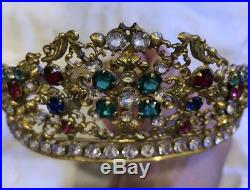 Antique Bejewelled French Religious Tiara/ Crown