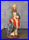 Antique-Belgian-SAINT-REMACLUS-Stavelot-bishop-wood-pulp-statue-religious-01-ak