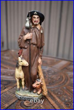 Antique Belgian saint GUIDO anderlecht Statue religious