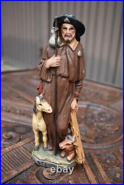 Antique Belgian saint GUIDO anderlecht Statue religious