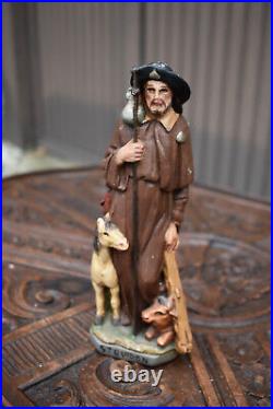 Antique Belgian saint GUIDO anderlecht Statue religious