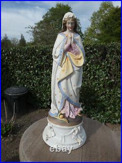 Antique Belgian vieux andenne bisque porcelain madonna statue rare religious