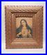 Antique-Bible-Print-of-Sacred-Heart-Mother-Mary-lovely-Gilt-wood-Frame-20-01-rf