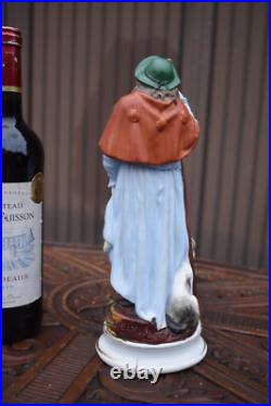 Antique Bisque porcelain Saint roch with dog statue religious