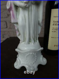 Antique Bisque porcelain madonna child statue figurine religious