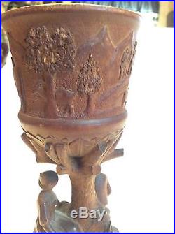 Antique Black Forest Carved 7.5 Religious Chalice/Goblet VERY RARE