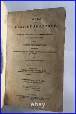 Antique Book Josephus Complete Works EARLY 1800s Religious History Judaism 1832 Antique Book Josephus Complete Works EARLY 1800s Religious History Judaism 1832