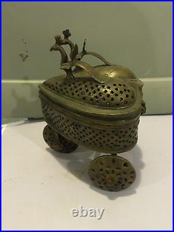 Antique Brass Religious Incense Trolley Purchased In Europe Very Unusual Piece