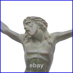 Antique Bronze Crucifix Christ 1800 Religious Authentic Large 3,30lb
