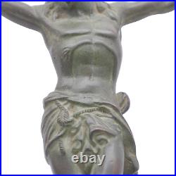 Antique Bronze Crucifix Christ 1800 Religious Authentic Large 3,30lb