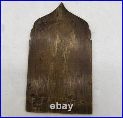 Antique Bronze Icon Blessed Virgin Mary 19th Century 6.7x3.7 Religious Art