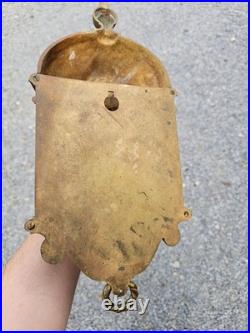 Antique Bronze Religious collection money box wall mount angel rare