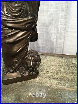 Antique Bronze Saint Mark Statue Recumbent Lion Religious Finely Detailed