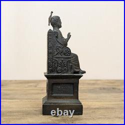 Antique Bronze St. Peter Statue, Seated Figure, Religious Collectible Antique Bronze St. Peter Statue, Seated Figure, Religious Collectible