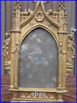 Antique Bronze religious neo gothic picture frame wall hanging angels