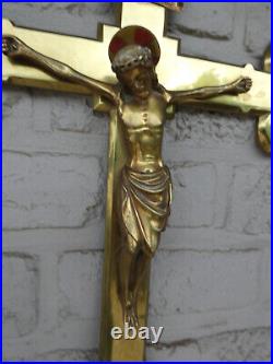 Antique Bronze wall crucifix religious