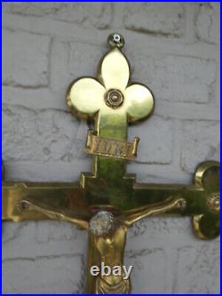 Antique Bronze wall crucifix religious