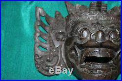 Antique Buddhism Hinduism Wood Carving-Demonic Spiritual Religious Face Mask