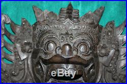 Antique Buddhism Hinduism Wood Carving-Demonic Spiritual Religious Face Mask
