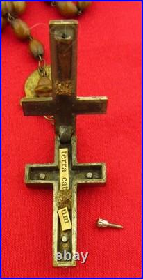 Antique CATACOMB CRUCIFIX Rosary Religious ROME CATACOMBS SOIL RELIC + 6 Medals Antique CATACOMB CRUCIFIX Rosary Religious ROME CATACOMBS SOIL RELIC + 6 Medals