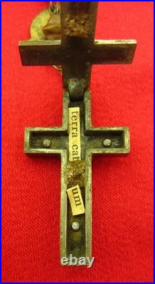 Antique CATACOMB CRUCIFIX Rosary Religious ROME CATACOMBS SOIL RELIC + 6 Medals