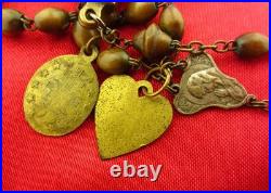 Antique CATACOMB CRUCIFIX Rosary Religious ROME CATACOMBS SOIL RELIC + 6 Medals