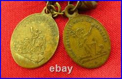 Antique CATACOMB CRUCIFIX Rosary Religious ROME CATACOMBS SOIL RELIC + 6 Medals