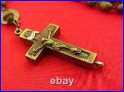 Antique CATACOMB CRUCIFIX Rosary Religious ROME CATACOMBS SOIL RELIC + 6 Medals