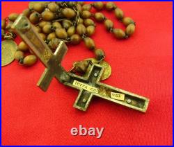 Antique CATACOMB CRUCIFIX Rosary Religious ROME CATACOMBS SOIL RELIC + 6 Medals