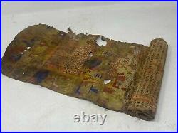 Antique Canvas Hand Written Hindu Religious Manuscripts With Miniature Painting