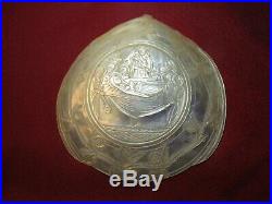 Antique Carved Abalone Mother Of Pearl Shell Religious Scene Nativity