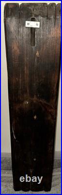 Antique Carved Oak Gothic Crusader Knight Saint Plaque Panel Figure Religious