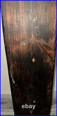 Antique Carved Oak Gothic Crusader Knight Saint Plaque Panel Figure Religious