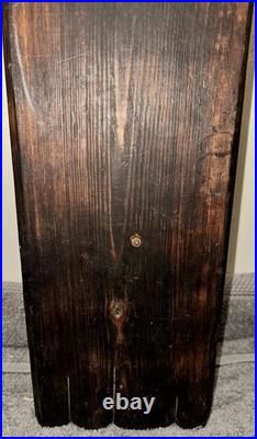 Antique Carved Oak Gothic Crusader Knight Saint Plaque Panel Figure Religious
