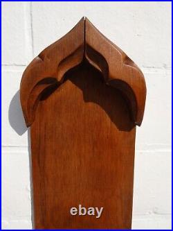Antique Carved Oak Wooden Niche Wall Display Statue Religious 48 CM Virgin Mary