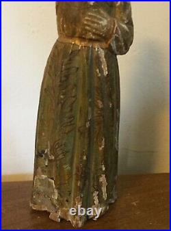 Antique Carved Wood Gilt Santos Saint Church Religious Figure Christ 18th 19th c