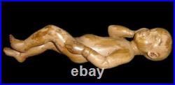 Antique Carved Wood Nude Baby Jesus Christ Sculpture Statue Religious Nativity