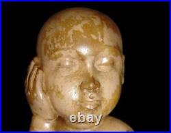 Antique Carved Wood Nude Baby Jesus Christ Sculpture Statue Religious Nativity