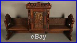 Antique Carved Wood Religious Church Alter With Jesus And Mary (12189)