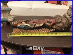 Antique Carved Wood Religious Santos Mary Guadalupe