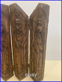Antique Carved Wood Santos Panel Figure Religious Italian Spanish Santos